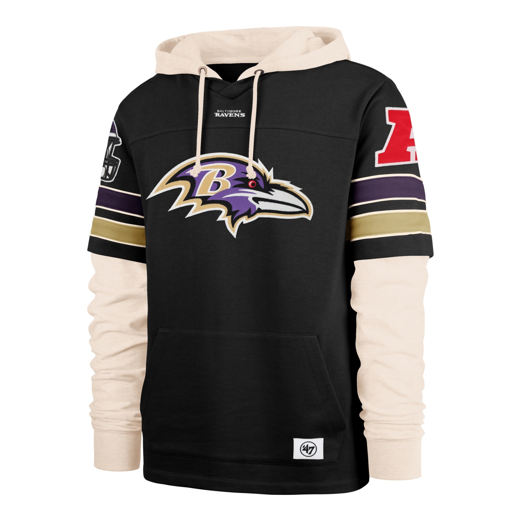 Baltimore Ravens NFL '47 Split Zone Cornerback Duo Lace Up Hoodie